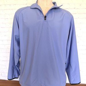 Adidas Mens Half Zip Lightweight Blue Pullover - Size Xl - Golf Style
